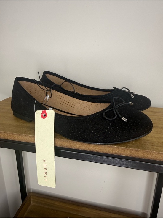 Esprit Shoes - Esprit Black faux Suede Ballet Flats with Bow